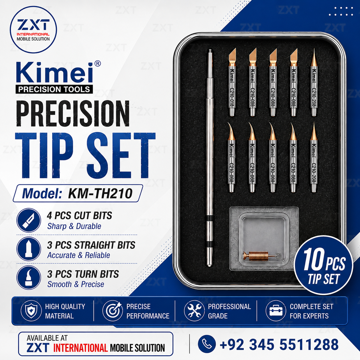 Kimei KM-TH210 Precision Tip Set Professional Mobile Repairing Tip Set (10PCS) - Image 1
