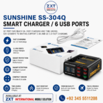 SUNSHINE SS-304Q 6 USB Smart Charger QC3.0 Fast Charging